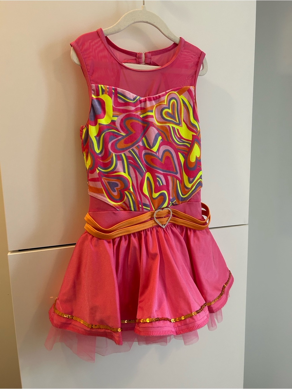 Weissman “Nobody Like You” Pink Heart-Print Dance Dress - Size Child’s Large